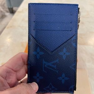 Louis Vuitton cobalt card and coin case